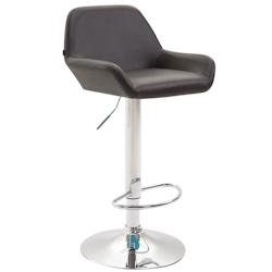 Décoshop26 - Tabouret de bar moderne et confortable en synthétique marron clair pieds trompette en métal chromé TDB10309 - marron 3000529369609_0