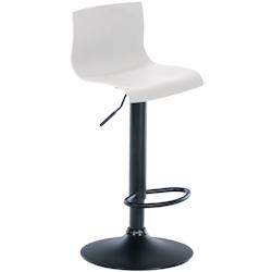 Décoshop26 - Tabouret de bar x1 avec repose-pieds pivotant dossier incurvé en plastique blanc et métal noir 10_0004932 - blanc 3000252363141_0