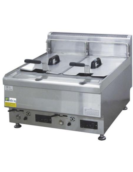Friteuse gaz 2x10 litres à poser - Référence : JUS-TRC-2_0