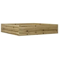 Helloshop26 - Jardinière bac lit surélevé plantes fleurs terrasse jardin 110 x 110 x 23 cm bois de pin imprégné marron 02_0037297 - 3000213830293_0
