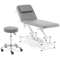 Helloshop26 - Table de massage électrique avec tabouret à roulettes 184,5 x 62 x 47-90 alliage d'aluminium gris 14_0010004 - 3000221948164_0
