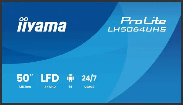 Iiyama LH5064UHS-B1AG àÉcran d'affichage dynamique àÉcran plat de signalisation numérique 127 cm (50