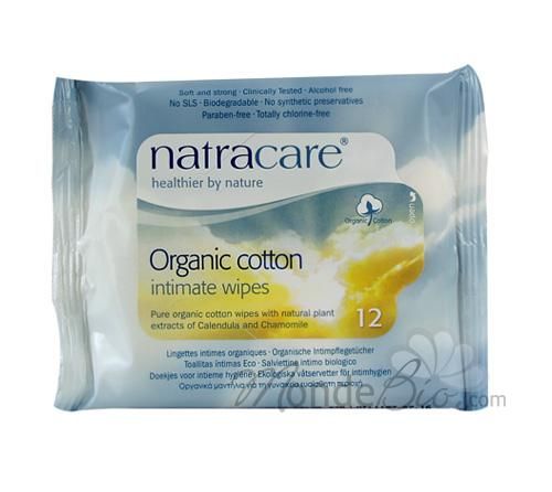 NATRACARE - 12 LINGETTES INTIMES EN COTON BIOLOGIQUE