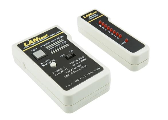 Testeur de câble RS PRO RJ45 et connecteur coaxial - Fonctionnement sur batterie 9V - Affichage LED_0