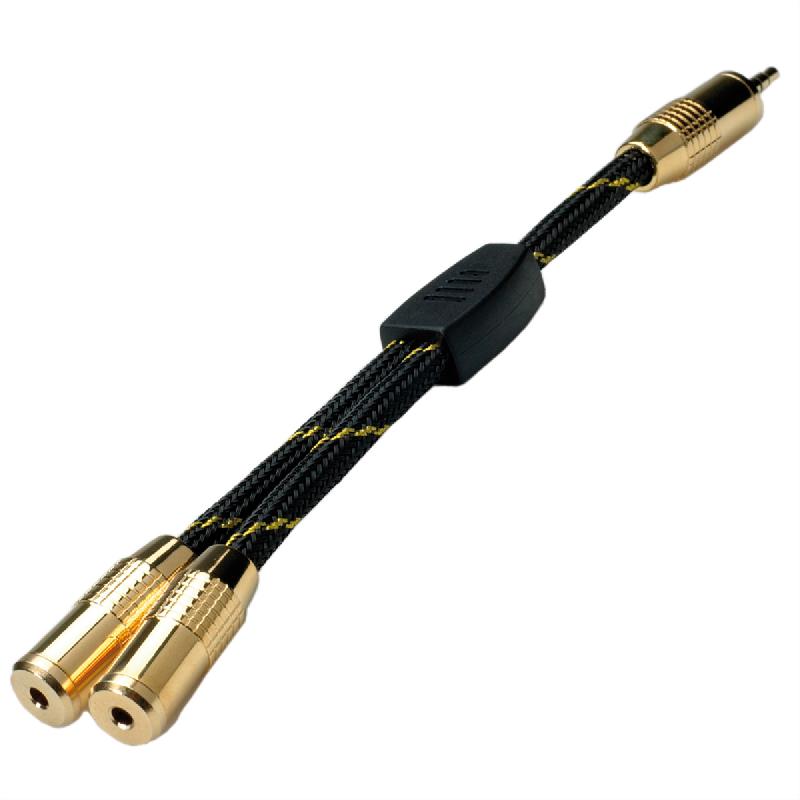 ROLINE GOLD Adaptateur stéréo 3,5mm (1x M, 2x F), 0,15m_0