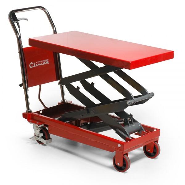Table élévatrice manuelle double ciseaux - Charge 350 kg - Hauteur jusqu'à 1300 mm - Marque Rolléco_0