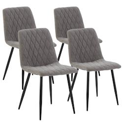 VS Venta-stock Pack 4 chaises Abril recouvertes de tissu gris - gris polyester I22084_0