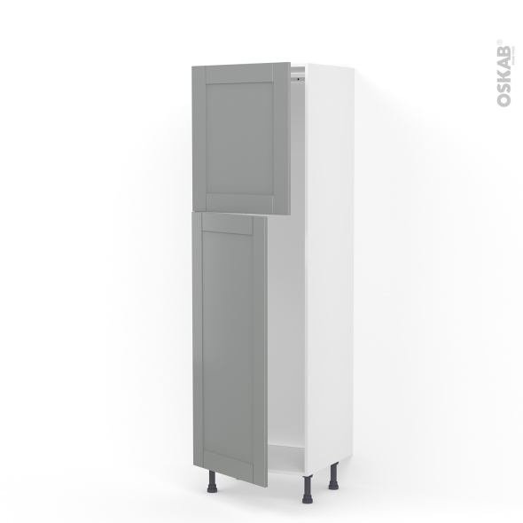 2721 - Armoire frigo encastrable - Colonne de cuisine - FILIPEN Gris - L60 x H195 x P58 cm - 54,34kg - Garantie 15 ans_0