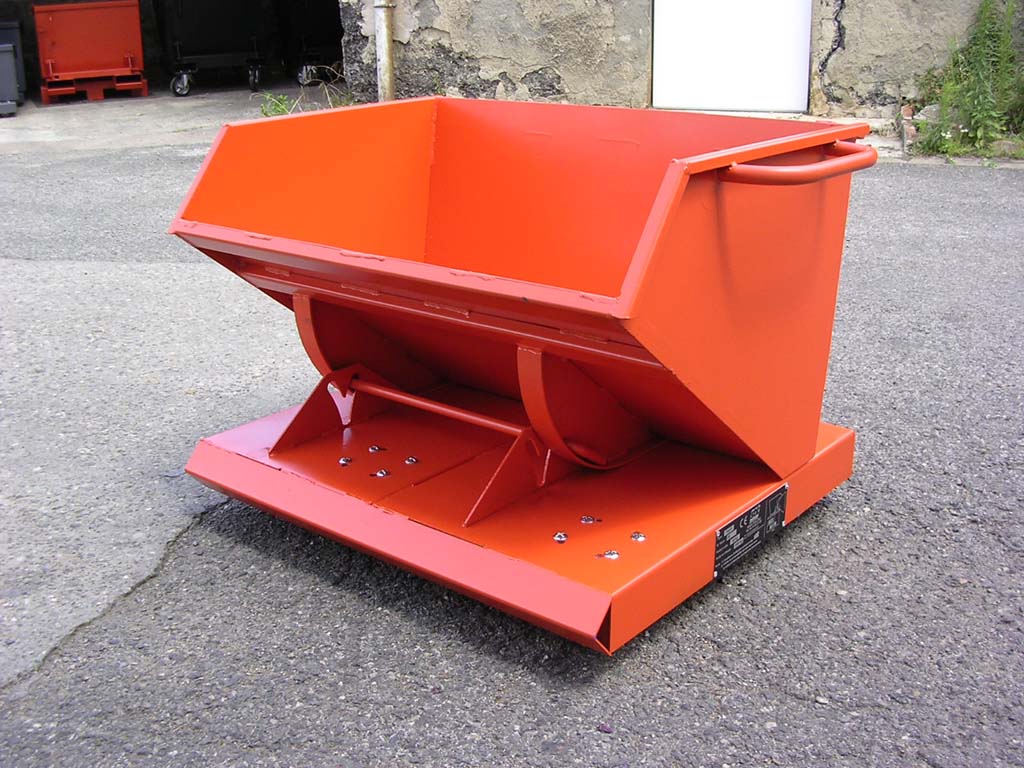 Benne auto-basculante surbaissée - gamme BSB compacte - manutention par chariot élévateur_0