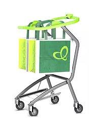 Chariot plastique porte-sac - capacité 50L - cadre métal galvanisé - roues giratoires 360°_0