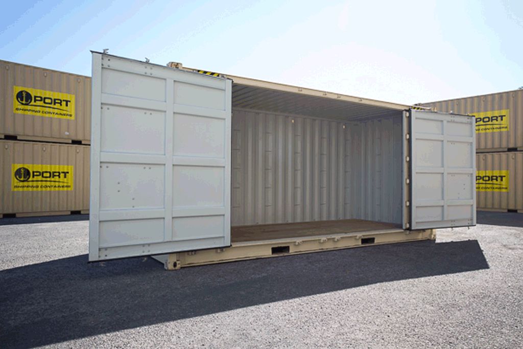 Container maritime 20 pieds open side - Dimensions : 6,05m x 2,43m x 2,59m - Poids : 3400 kg - Volume : 33 m³_0