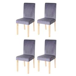 Décoshop26 - Lot de 4 chaises de salle à manger / cuisine en tissu velours gris CDS04510 - gris 3000376889312_0