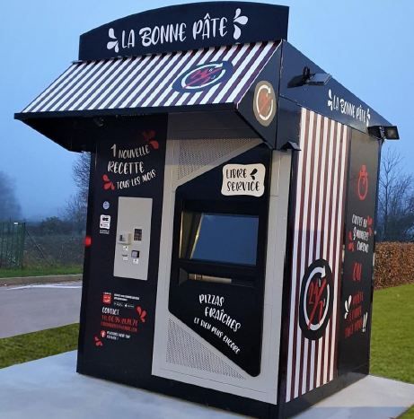 Kiosque compact de 5m² pour vente automatique de pizzas