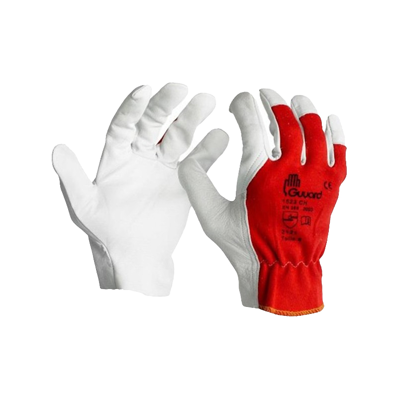 Gants de maîtrise en cuir pleine fleur de caprin - Dos jersey rouge - PMC70-T06 - Réf 1523 CH - Guard_0