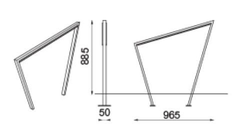 Support à vélos Ste410 - Arceau urbain Edgetyre avec protection caoutchouc - Hauteur 885 mm_0
