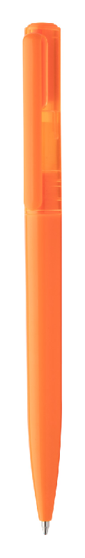 Stylo à bille en plastique - large clip pour impression - encre bleue - couleur orange_0