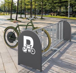 Support vélos 16 places en acier galvanisé - cadre 30x30 mm et Ø 38 mm - Hauteur 856 mm - Procity®_0
