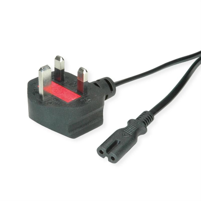 VALUE Cordon UK vers Euro plat C7 bipolaire, noir, 1,95 m_0
