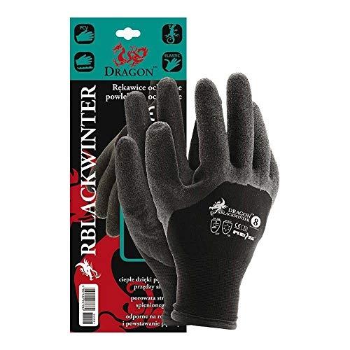 REIS RBLACKWINTER10 - Lot de 12 gants de protection Dragon noir - Doublure chaude et résistante_0