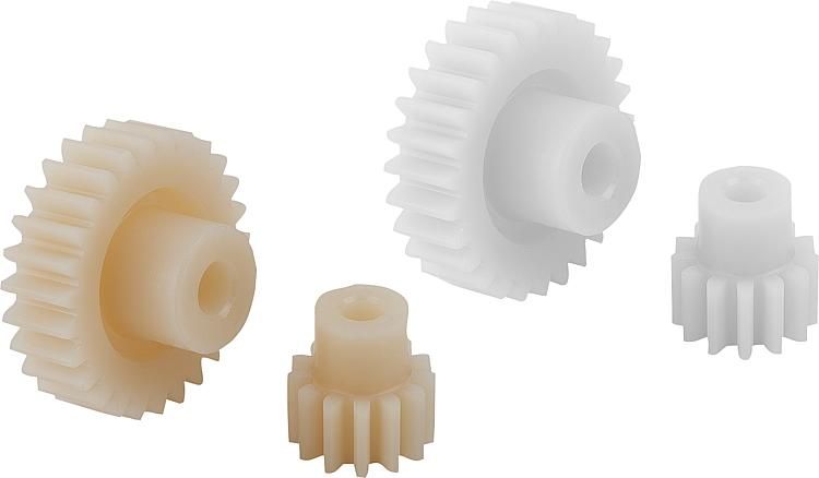 22402 - Engrenages en plastique à denture droite Norelem France - 12 à 120 dents - Polyacétal ou Polycétone_0