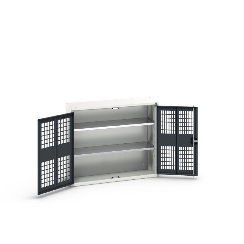 Armoire d'atelier Verso - Porte ventilée - 2 tablettes réglables - 1050x350x900mm_0