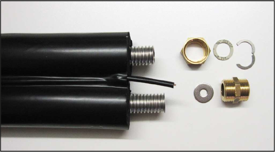 Bi-tube solaire isolé flexible en inox 316L - câble de sonde - longueur 15m - diamètre 16_0