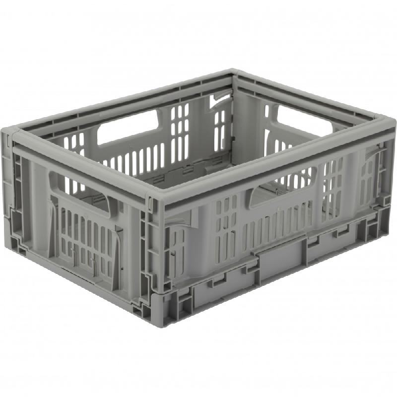 Casier en plastique professionnel TONTARELLI gris - 15.8L - l.40 x p.30 x h.16.9 cm_0