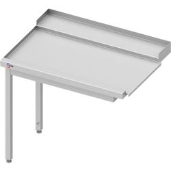 Cleiton® - Table de sortie gauche avec 1 bac 1000x750x880 mm | Table d'entrée pour lave-vaisselle à capot 1 mm d'épaisseur_0