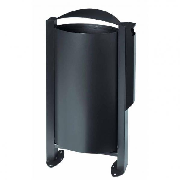 Corbeille sur pied ARKEA 60L - Avec cendrier 1800 mégots - Anthracite - Marque ROSSIGNOL_0