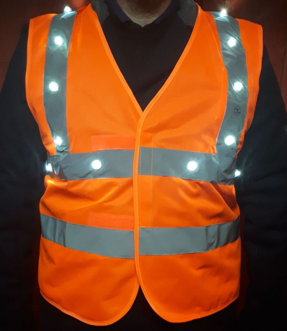 Gilet lumineux professionnel à leds ledwarning