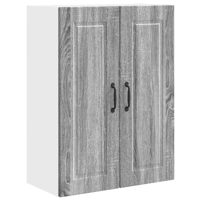 Helloshop26 - Armoire murale de cuisine moderne avec étagères 60 x 31 x 80 cm design fonctionnel en bois gris sonoma 02_0054394 - gris Bois massif 3_0