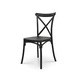 Kosmi Chaise noire style BISTROT en résine polypropylène - 3760301697329_0
