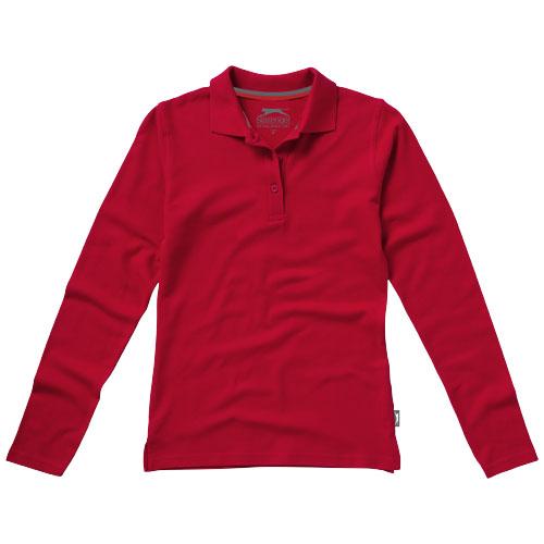 Polo manche longue pour femme Point 33107253 - maille piquée 100% coton peigné - 180 g/m²_0