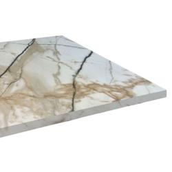 Restootab Plateau 70x70 decor marbre calcuta - blanc Bois manufacturé PL-7070M-MB.CALC_0