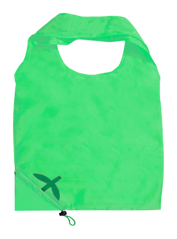 Sac shopping pliable - forme de fruit - polyester 190T - couleur vert citron vif - 22g_0