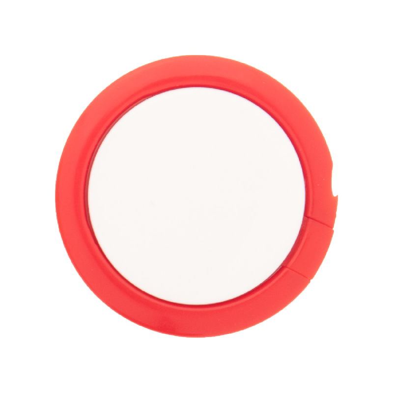 Support pour téléphone portable - plastique rond - base autocollante - couleur rouge - poids 3,25 g_0