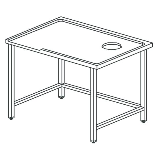 Table de triage gauche avec trou pour machines avec sortie à droite l=2400 mm - Z/TCS2400_0