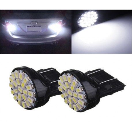 Ampoules veilleuses T20 à LED type W21W - Blanc 3W - 24 LED haute puissance_0