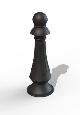 Borne en fonte Alsace - finition noire mate antirouille - Hauteur totale 820 mm - Poids 24.4 kg_0