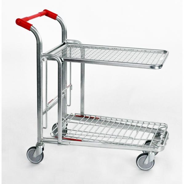 Chariot de mise en rayon en métal - acier électrozingué - pour bacs normes Europe 600 x 400 mm - roulettes pivotantes silencieuses - Rolléco_0