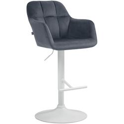 CLP Tabouret de bar Natoma velours Gris foncé/Métal blanc mat - gris textile 322966_0
