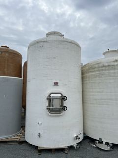 Cuve Rousseau 100hl - Blanche fond plat, Ø2000, hauteur 3725, porte 42x530 à 900mm du sol, 2 vannes Ø40, robinet de niveau, trappe DN500_0