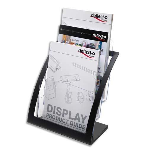 Deflecto porte-brochures 3 compart. A4 contemporary + porte cartes a4 l28,9xh34,9xp15,6 cm transparent_0