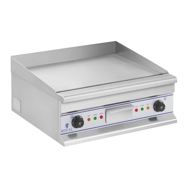 Double plancha électrique - 60 cm - lisse - 2 × 3 750 W - acier inoxydable - protection anti-surchauffe - modèle 14_0004049_0