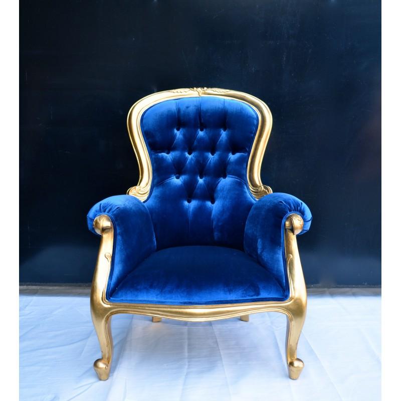 FAUTEUIL VELOURS BLEU_0