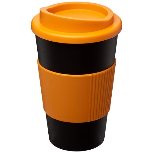 Gobelet isolant Americano 350 ml avec bandeau antidérapant - double paroi, couvercle à visser, fabriqué au Royaume-Uni_0