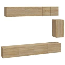 Helloshop26 - Ensemble de meubles armoire buffet TV télévision salon chambre séjour 6 pièces chêne sonoma bois d'ingénierie brun 02_0025126 - 30_0