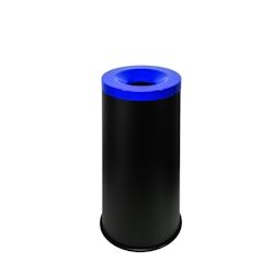 Medial International Grisù color Corbeille anti-feu avec couvercle coloré Acier Noir-Bleu Poudré epoxy 50 lt - 770015_0