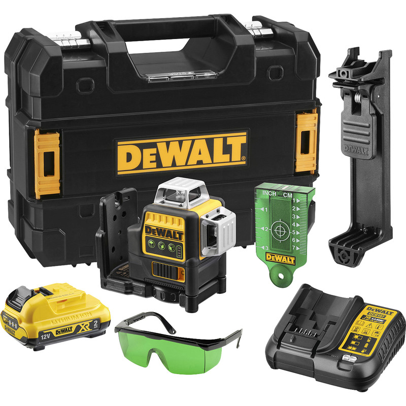 NIVEAU LASER MULTILIGNES DEWALT FAISCEAUX VERT DCE089D1G-QW 12V