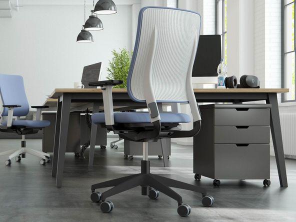 Siège de bureau ergonomique et écoresponsable Drumback - mécanisme synchrone autorégulé, 2 coloris de structure, accoudoirs 2D, 8 coloris de tissu_0